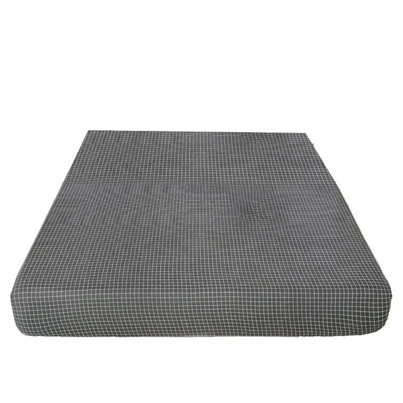 Bed Sheet Checkered Solid Color Skin Friendly Machine Washable Sheets Fitted Bed Cover Nylon Spandex Material Black Color F-851 Black