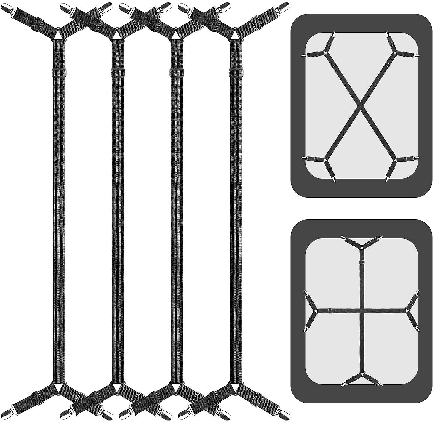 Bed Sheet Clip Straps 2 Way Adjustable Crisscross Sheet Corner Holder