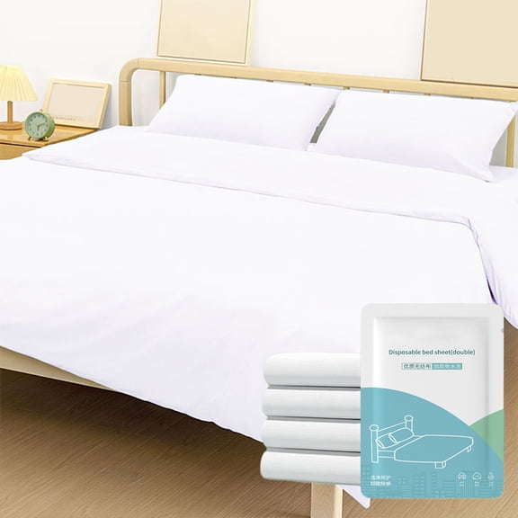 Disposable Bed Sheet for Hotel Travel, Portable Cover, Single-Use Bedding Linen, Non-Woven Fabric, Individually Packed