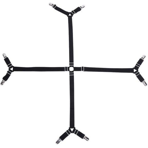 Bed Sheet Fasteners, Adjustable Criss Heavy Duty Elastic Fitted Sheet Band Straps Suspenders Corner Gripper Holder Clip for Fitted Bed Sheets1#
