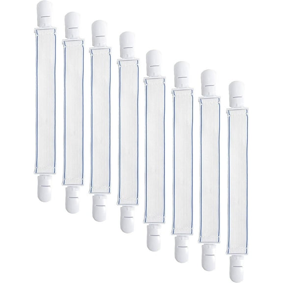 Bed Sheet Grippers, Adjustable Sheet Suspenders Secure Fitted Sheets Into Place, Comes with Four Sheet Straps to Keep Each Corner Secure, 2 Sets of 4 Sheet Straps