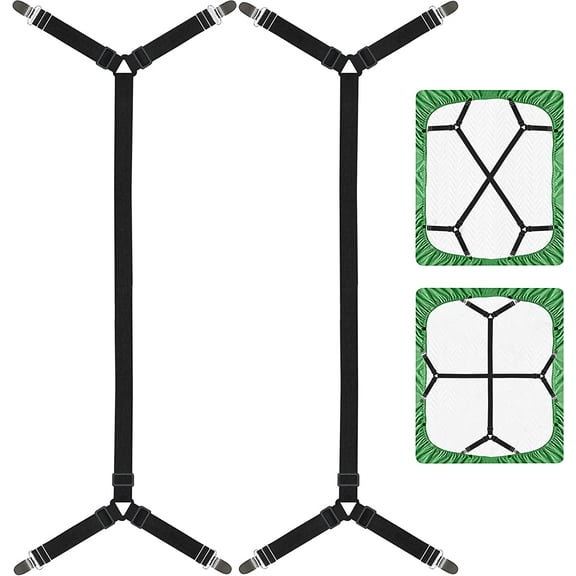 Bed Sheet Holder Corner Straps,Mattress Cover Fasteners Clips to Hold Sheets in Place,Suspenders Fitted for Bedding,Stayers,Bedsheet Tie Downs