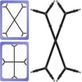 thumbnail image 1 of Bed Sheet Holder Straps - 2 Set/8 Ways, Adjustable Crisscross Sheet Clips, Elastic Bands Suspenders Keeping Fitted Bedsheet in Place for Twin Queen King Mattress, Bed Sheet Fasteners, 1 of 5