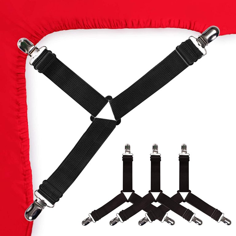 Bed Sheet Fasteners Adjustable Triangle Elastic Suspenders Gripper