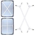 thumbnail image 1 of Bed Sheet Holder Straps, Bed Sheet Fasteners Suspenders Holder Straps Adjustable Crisscross Elastic Band Fitted Bed Sheet Holder Fasteners Grippers Clip, 2pcs/Set White, 1 of 5