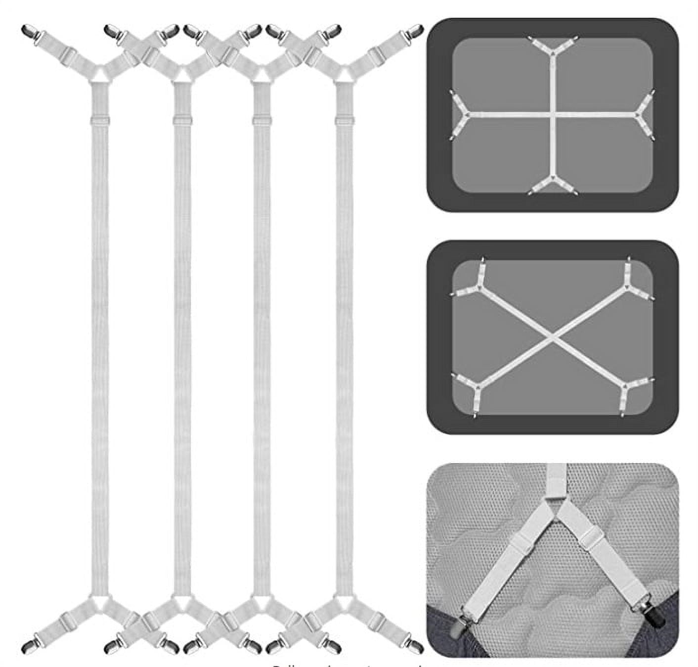 Tuyeabc Bed Sheet Holder Straps, 3 Set/12 Ways, Adjustable Crisscross Bed  Sheet Clips, Elastic Bands Suspenders Keeping Fitted Bedsheet in Place for