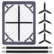 4 Pc Sheet Grippers Bed Elastic Straps Fasteners Clasp Suspender Clips ...
