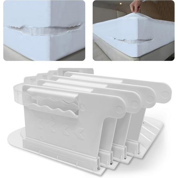 Bed Sheet Holders for Corners, Sheet Holders Keep Sheets Firm & Tight - Lock Fitted Bed Sheet Holder 4PCS, Sheet Straps for All Sheet Mattress Sizes Easy Installation