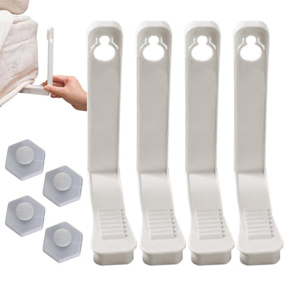 Bed Sheet Lock Buckle - Quilt Fixing Clips Set, Safety Comforter Holder | Heavy Duty Bedding Accessory Kit, Secure Cushion Fastener Equipment for Mattress Cover Hold in Place, 4X Clip with Buckle.