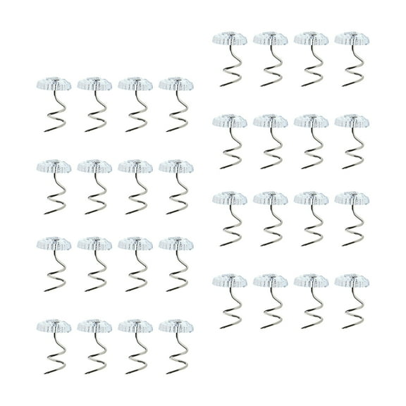 Nicehomfit 60Pcs Plated Silver Bed Skirt Pins Non Slip Spiral Push Pins for Home Use Perfect Bedspread and Sheet Fixing