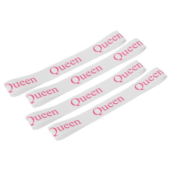 Bed Sheet Organizer Bands, 4 Pieces, White & Rose Red (QUEEN)
