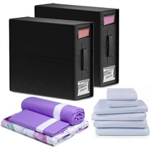Bed Sheet Organizer | Bed Sheet Storage Organizer for Linen Closet | Foldable Bed Sheet Organizer | Pack of 2 Bed Sheet Organizers and Storage | Folding Board & Labels