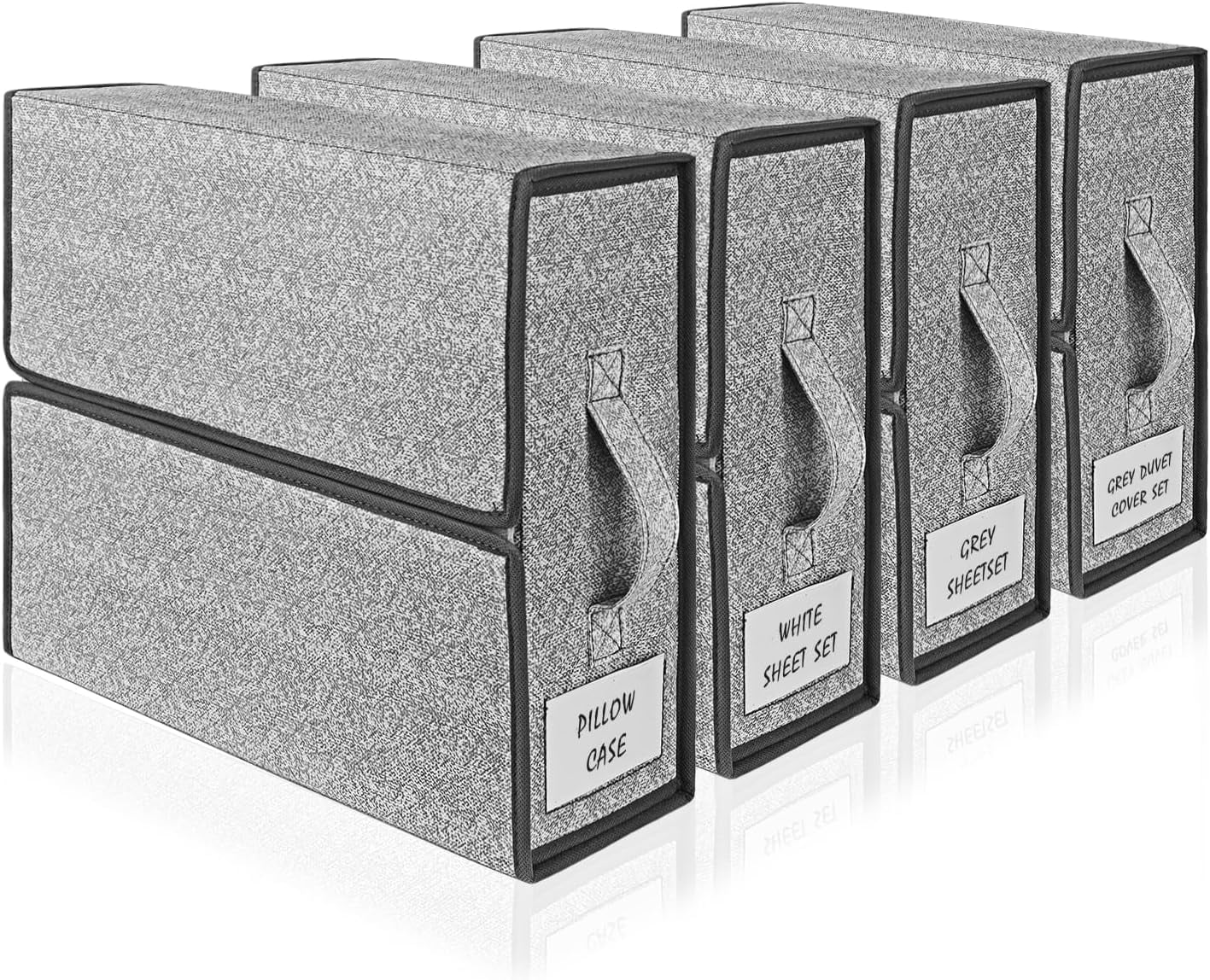 Bed Sheet Organizers and Storage, 4 Pack Foldable Bed Sheet Set