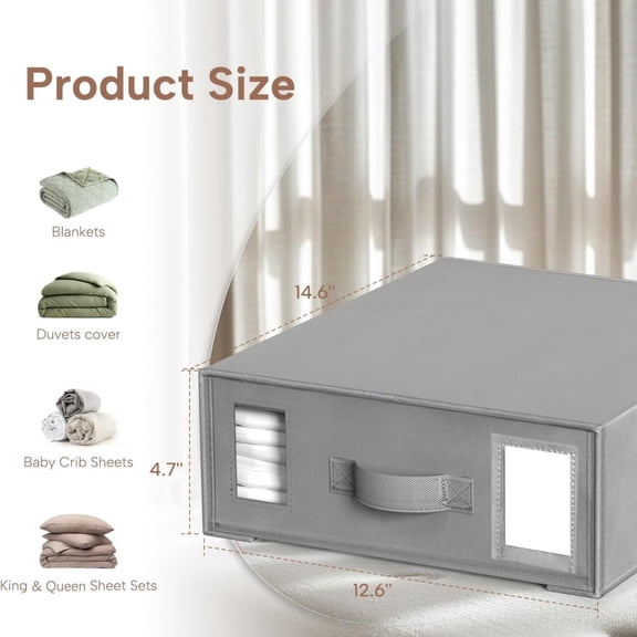 Bed Sheet Organizers and Storage, 8 Pack Foldable Linen Closet Organizer Box Bedding Holder for Sheet Set (King/Queen Sizes), Duvet Covers, Blankets