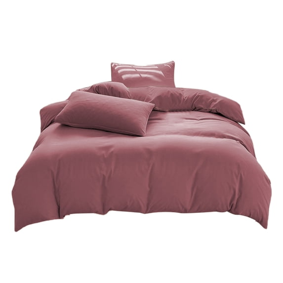 All-Season Bedding Set 4-Piece Washed Cotton Solid Color Black For 2m Bed