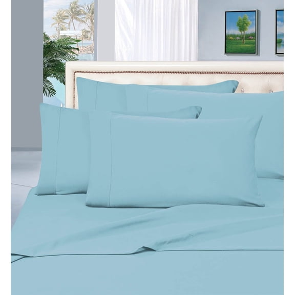 Bed Sheet Set 4-Piece Bed Sheet set, Deep Pocket California King Aqua