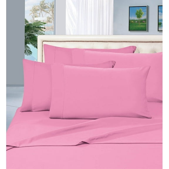 Bed Sheet Set 4-Piece Bed Sheet set, Deep Pocket, -California King Light Pink