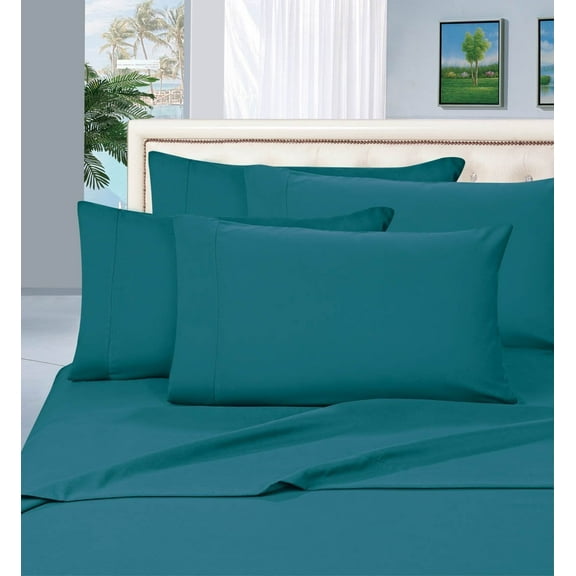 Bed Sheet Set 4-Piece Bed Sheet set, Deep Pocket, -California King Turquoise
