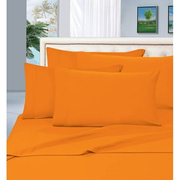 Bed Sheet Set 4-Piece Bed Sheet set, Deep Pocket Full Elite Orange