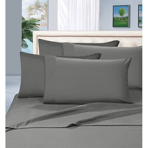 Bed Sheet Set 4-Piece Bed Sheet set, Deep Pocket Queen Grey