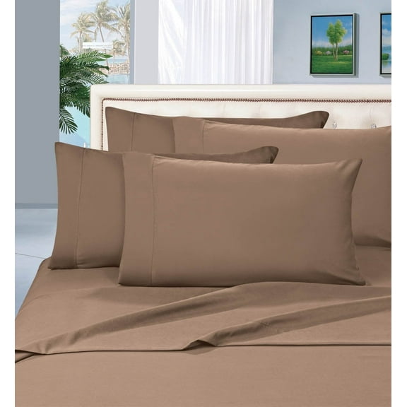 Bed Sheet Set 4-Piece Bed Sheet set, Deep Pocket Queen Taupe