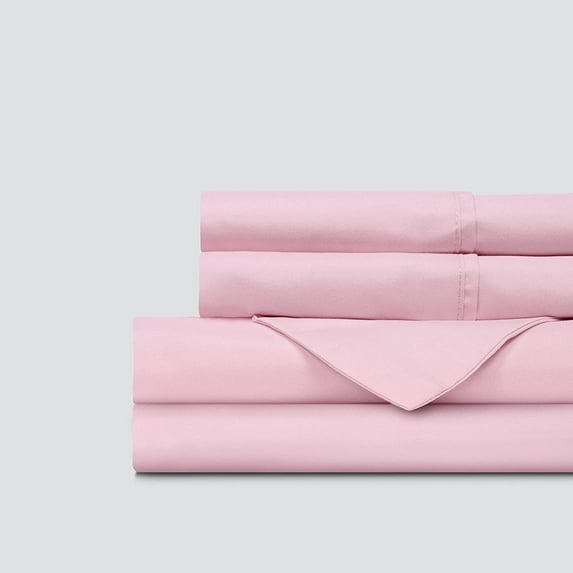 Bed Sheet Set 6 Piece - 30" inch Deep Pocket - 600 Thread Count - 100% Egyptian Cotton - Extra Soft and Luxury - Pink Solid, Full XXL Size.