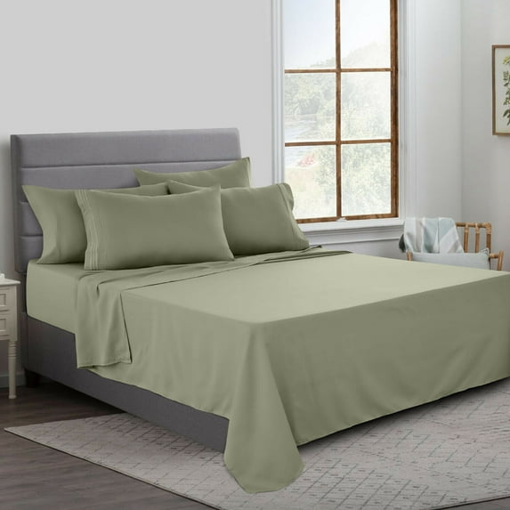 Bed Sheet Set 6 Piece Bedding Comfort Microfiber Deep Pocket 1800 Count Sheets