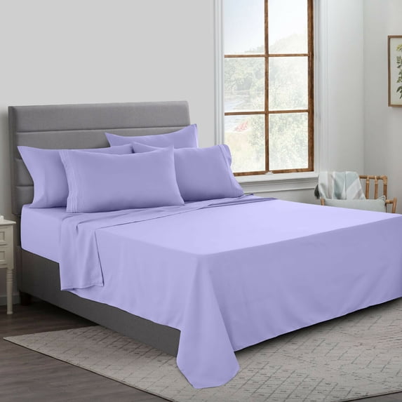 Bed Sheet Set 6 Piece Bedding Comfort Microfiber Deep Pocket 1800 Count Sheets