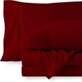 thumbnail image 1 of Bed Sheet Set 7 Piece - 18 Inch Deep Pocket - 600 Thread Count - 100% Egyptian Cotton - Extra Soft and Luxury, Easy Care - Burgundy Solid, Olympic Queen Size., 1 of 6