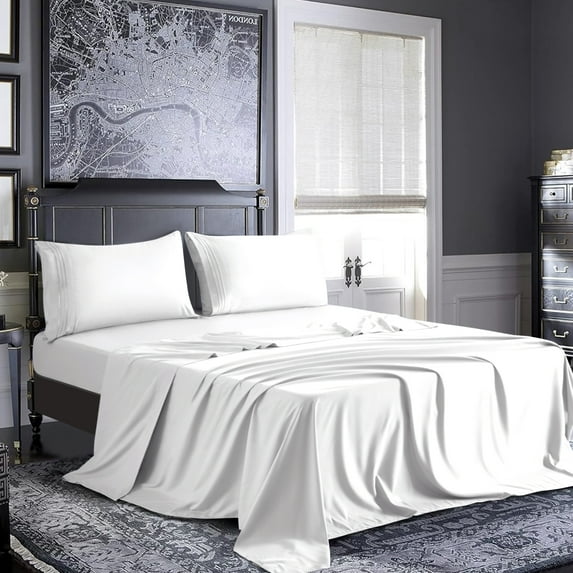 Bed Sheet Set - Brushed Microfiber Sheets Bedding - Bed Sheets & Pillowcases - 16 Inches Deep Pockets - Easy Fit - Breathable & Cooling Sheets- 4 Pieces