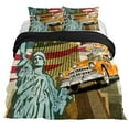 thumbnail image 1 of Bed Sheet Set City Building Bedding Set New York Theme Comforter Cover for Kids Teens Adults Men wi, 1 of 5