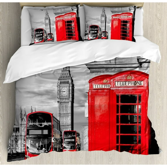 Bed Sheet Set City Building Bedding Set New York Theme Comforter Cover for Kids Teens Adults Men wi