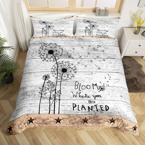 Bed Sheet Set Colorful Dandelion Full Size Bedding Set 3pcs for Kids Woman Adult Room Decor Comf