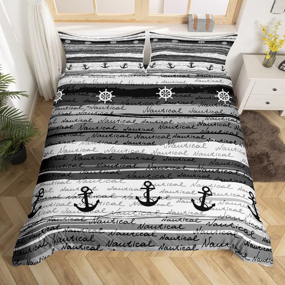 Bed Sheet Set Nautical Bedding Set Compass Ocean Comforter Set for Kids Boys Teens Room Decor Comfo
