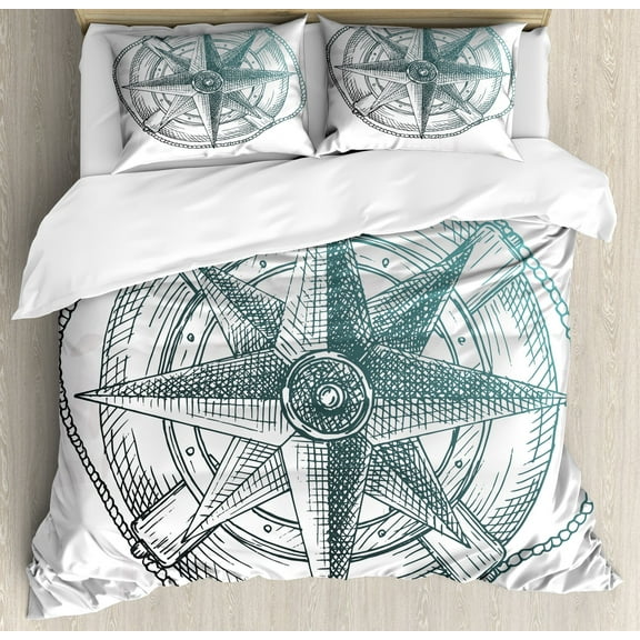 Bed Sheet Set Nautical Bedding Set Compass Ocean Comforter Set for Kids Boys Teens Room Decor Comfo