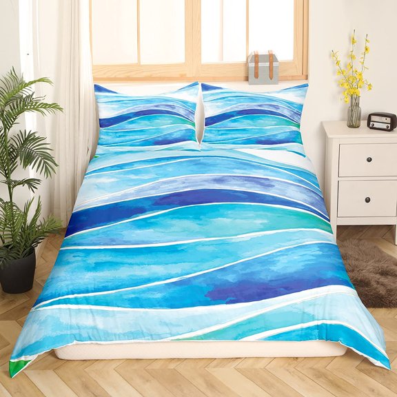Bed Sheet Set Ocean Wave Bedding Set Comforter Cover for Kids Boys Teens Hawaiian Beach Underwater