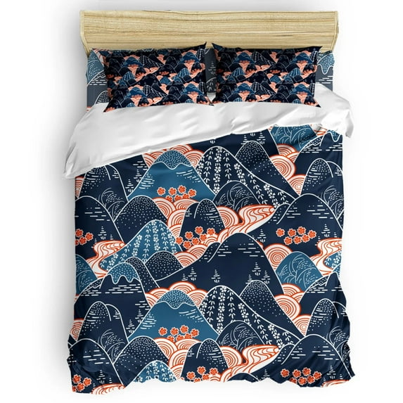 Bed Sheet Set Pale Pink Sakura Branch with Cherry Flowers Tender Spring Decorative 3 Piece Beddi