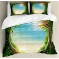 thumbnail image 1 of Bed Sheet Set Pine Trees in The Forest Foggy Decorative 3 Piece Bedding Set with 2 Pillow Shams, 1 of 5