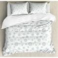 thumbnail image 1 of Bed Sheet Set Snowflake Snow Pattern Winter Decorative 3 Piece Bedding Set with 2 Pillow Shams Ki, 1 of 5