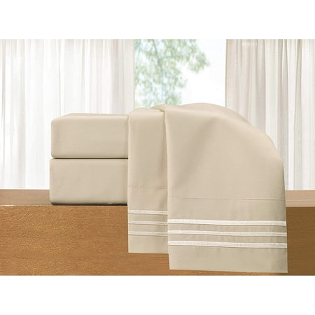 Elegant Comfort, Soft 1500 Series 2 Pieces Pillowcase Set, Standard Size, Cream