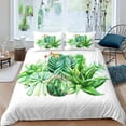 thumbnail image 1 of Bed Sheet Set Succulents Bedding Set Green Plant Tropical Botanical Comforter Cover Quilt Cover fo, 1 of 5
