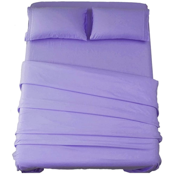 Bed Sheet Set Super Soft Microfiber 1800 Thread Count Luxury Egyptian Sheets 16-Inch Deep PocketWrinkle and Hypoallergenic-4 Piece (Lavender, Queen)