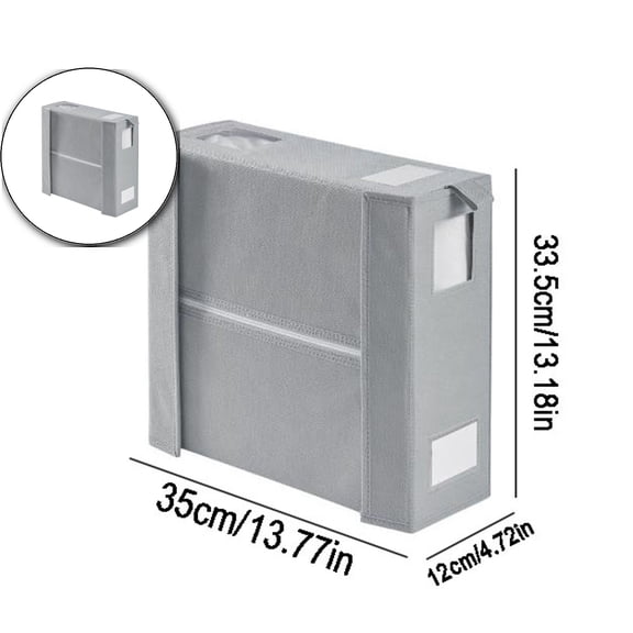 Bed Sheet Storage Box with Dual-Sided Viewing Windows & Card Holders – Foldable Organizer for 4-Piece Bedding Sets, Closet & Bedroom Storage