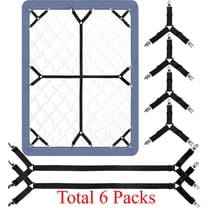 Bed Sheet Straps, 6 Pack Fitted Bed Sheet Fasteners Clips Adjustable Crisscross Bed Sheet Holder Straps for Corners Mattress Sheet Suspenders Grippers Bedding Accessories, Black