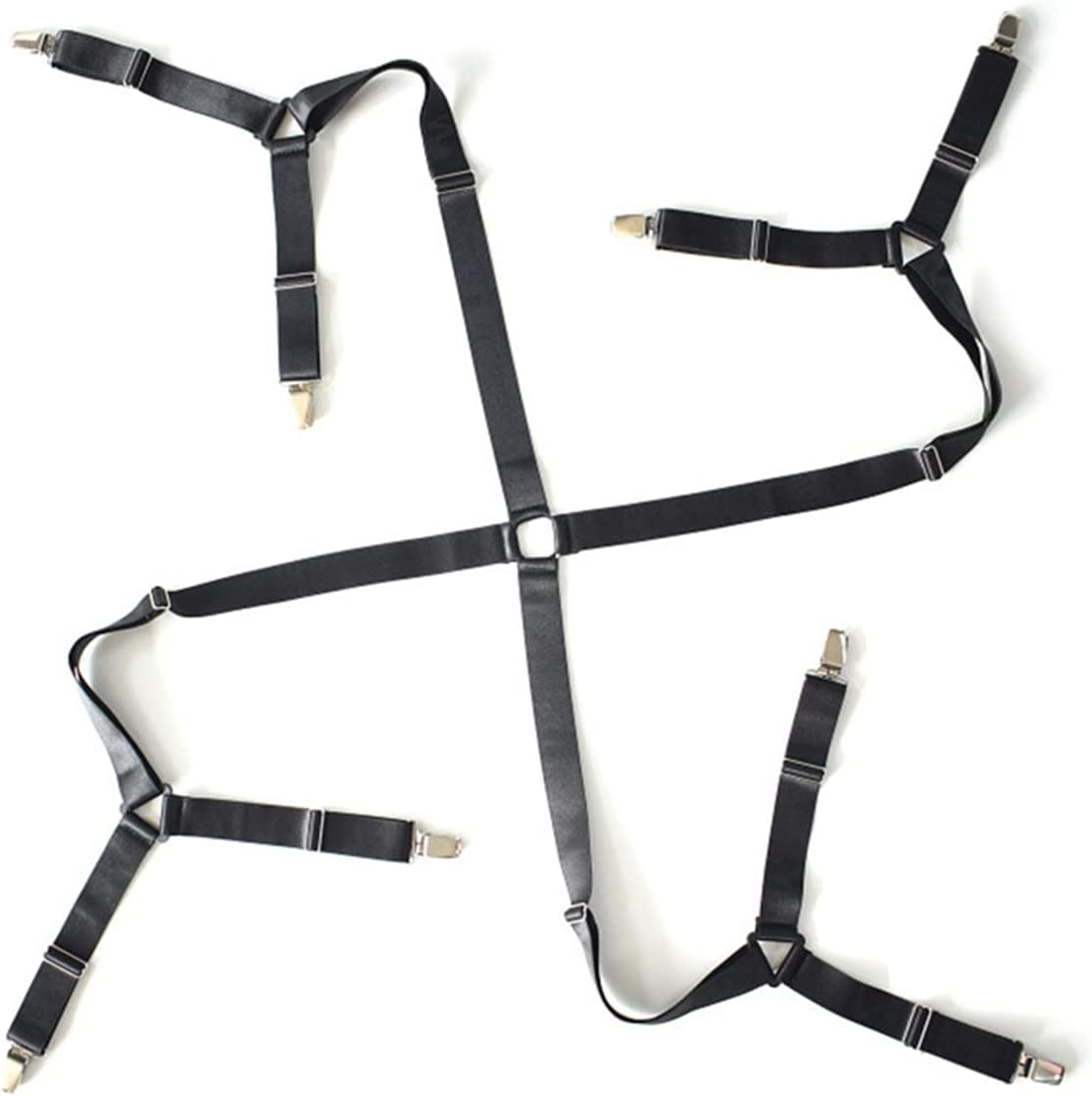 Bed Sheet Straps Black Bed Sheet Holders Fitted Sheet Clips Adjustable Sheet Suspenders Mattress