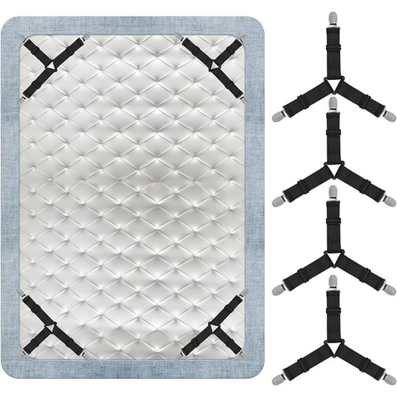Bed Sheet Straps Holder, Bed Sheet Suspenders Bed Sheet Clips Fitted, Stay Keepers Fasteners to Hold Sheet
