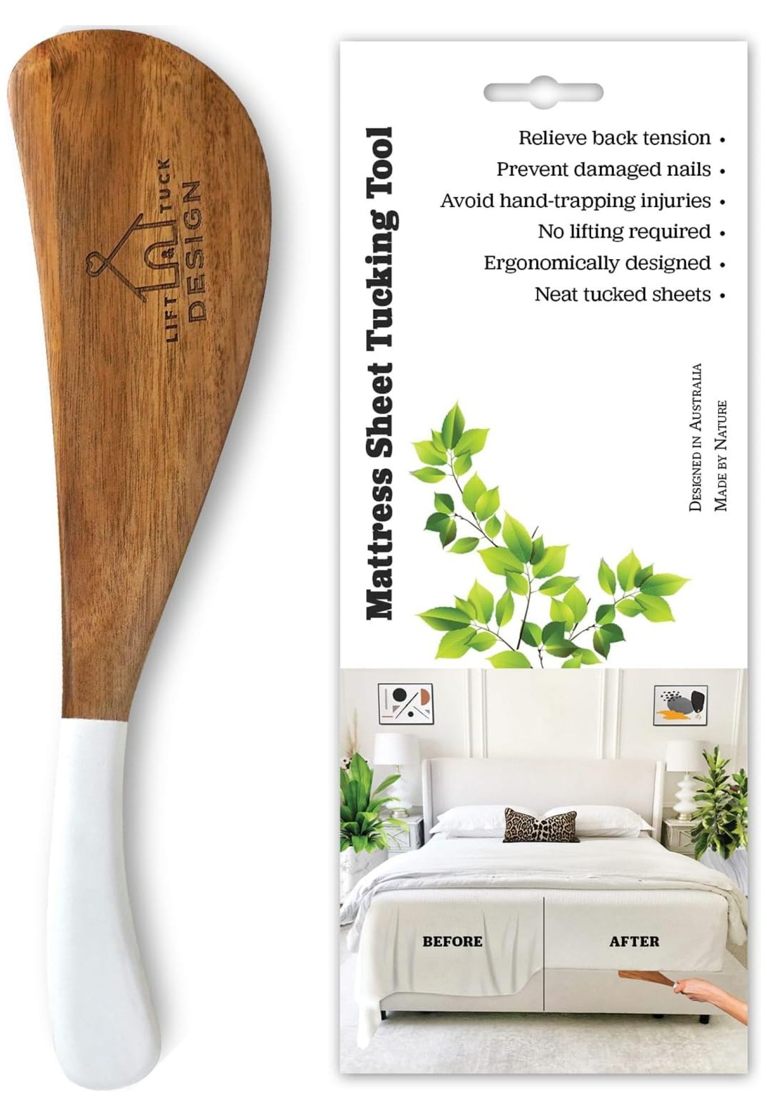 Bed Sheet Tucker Tool, Designed in Australia, Ergonomic, Improved Daily