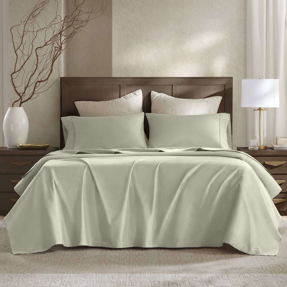 Bed Sheets, 4 Pieces Queen Sateen Sheet Set,Sage, Sage Cotton Sheets,Cotton Sheet Set, Household Supplies & Décor Bedding Sheets & Pillowcases 4 Pieces Queen Sateen Sheet Set,Sage