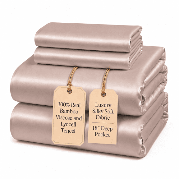 Bed Sheets King Sand Color Viscose Lyocell Tencel Bedding Set