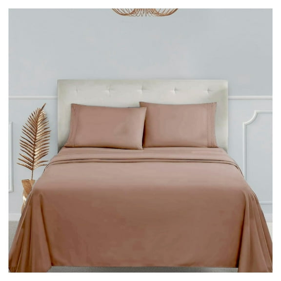 Bed Sheets, Premier 1800 Series 4 Piece Bed Sheet Set, Deep Pocket, Wrinkle, Fade, Stain Resistant, Luxury Soft Bedding Sheets & Pillowcases, King, Taupe Sand